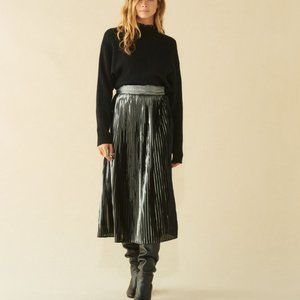 Ba&sh Palace Metallic Skirt - Pleated midi skirt